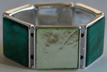 Armband Grön Capiz Kvadratisk