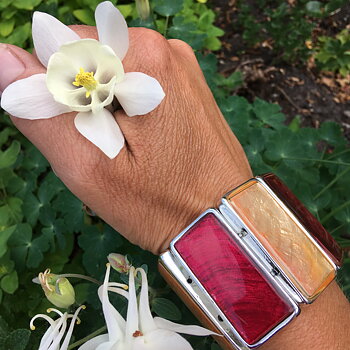 Armband Rosa Capiz Rektangulär