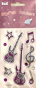 Stickers Gitarrer Glitter