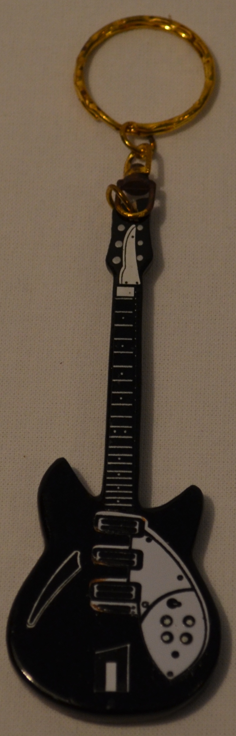 Nyckelring Trägitarr Rickenbacker Svart