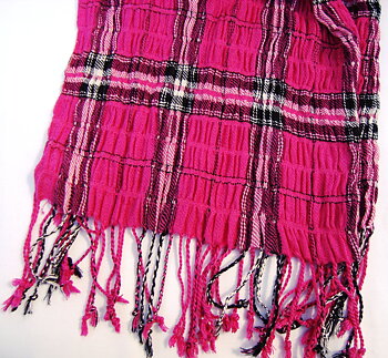 Scarf Cerise Tartan - Stretch