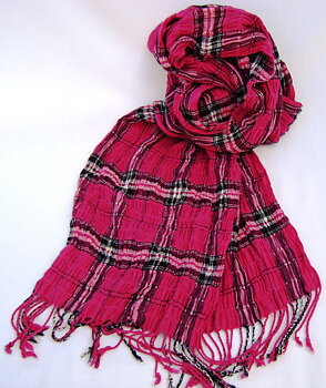 Scarf Cerise Tartan - Stretch