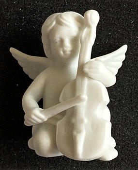 Porslinsfigur Ängel Med Cello
