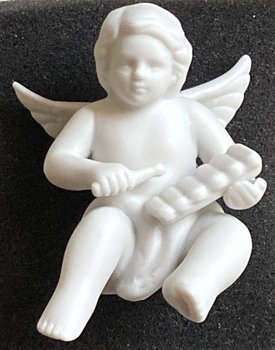 Porslinsfigur Ängel Med Xylofon