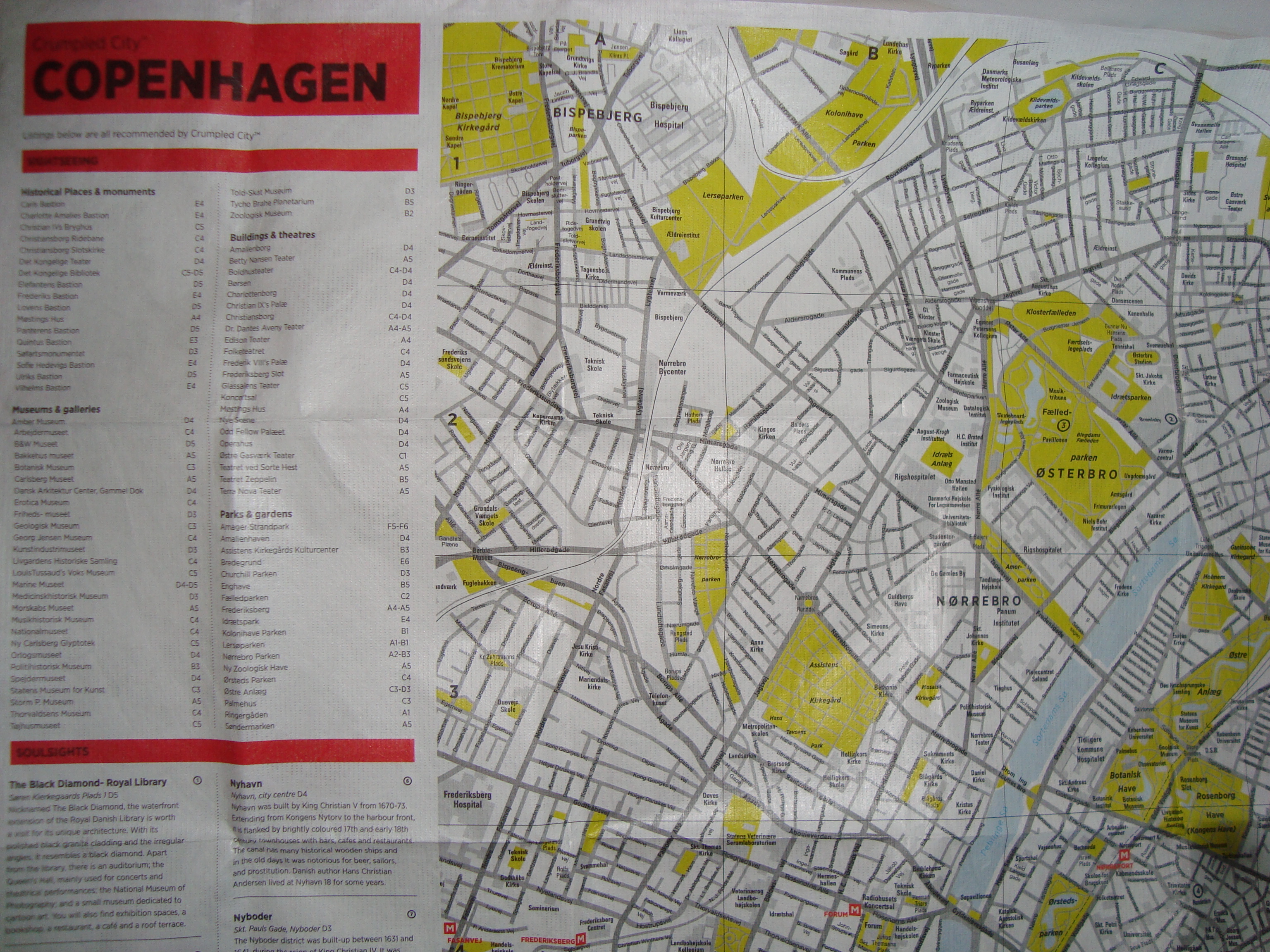 Karta Crumpled City Copenhagen