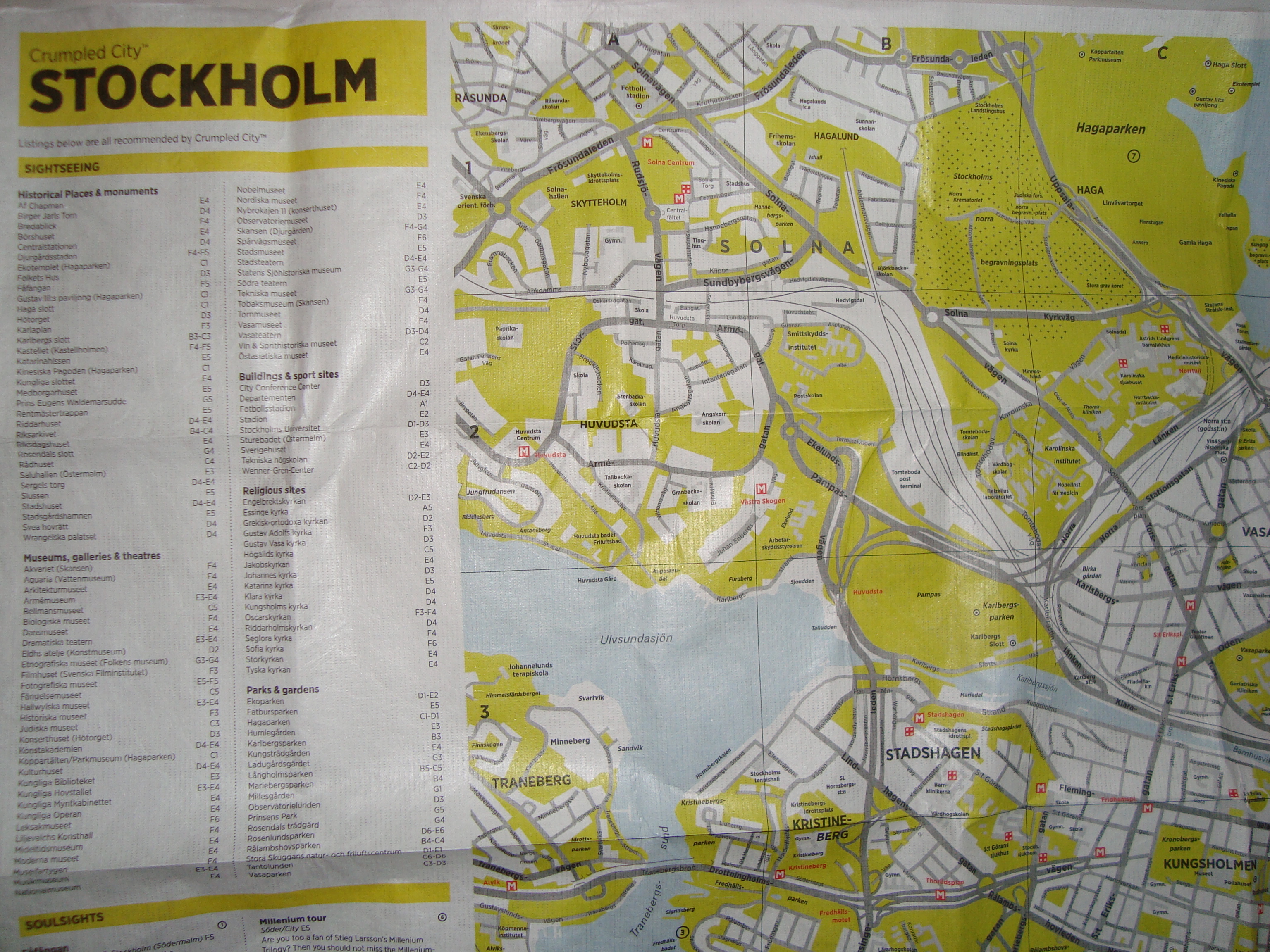 Karta Crumpled City Stockholm