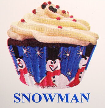 Cupcakeformar Snögubbe
