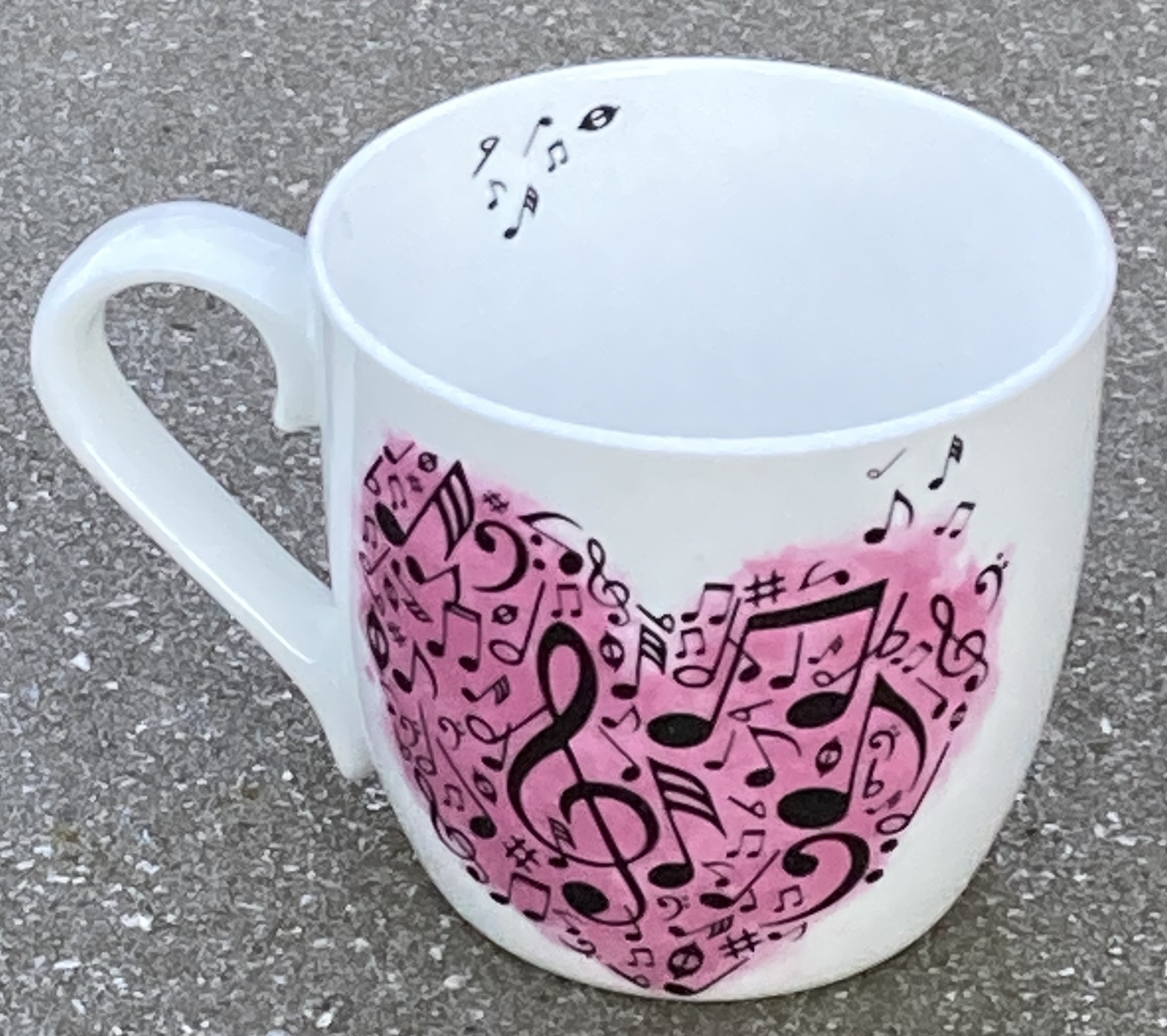 Mugg Rosa Hjärta Noter - 2