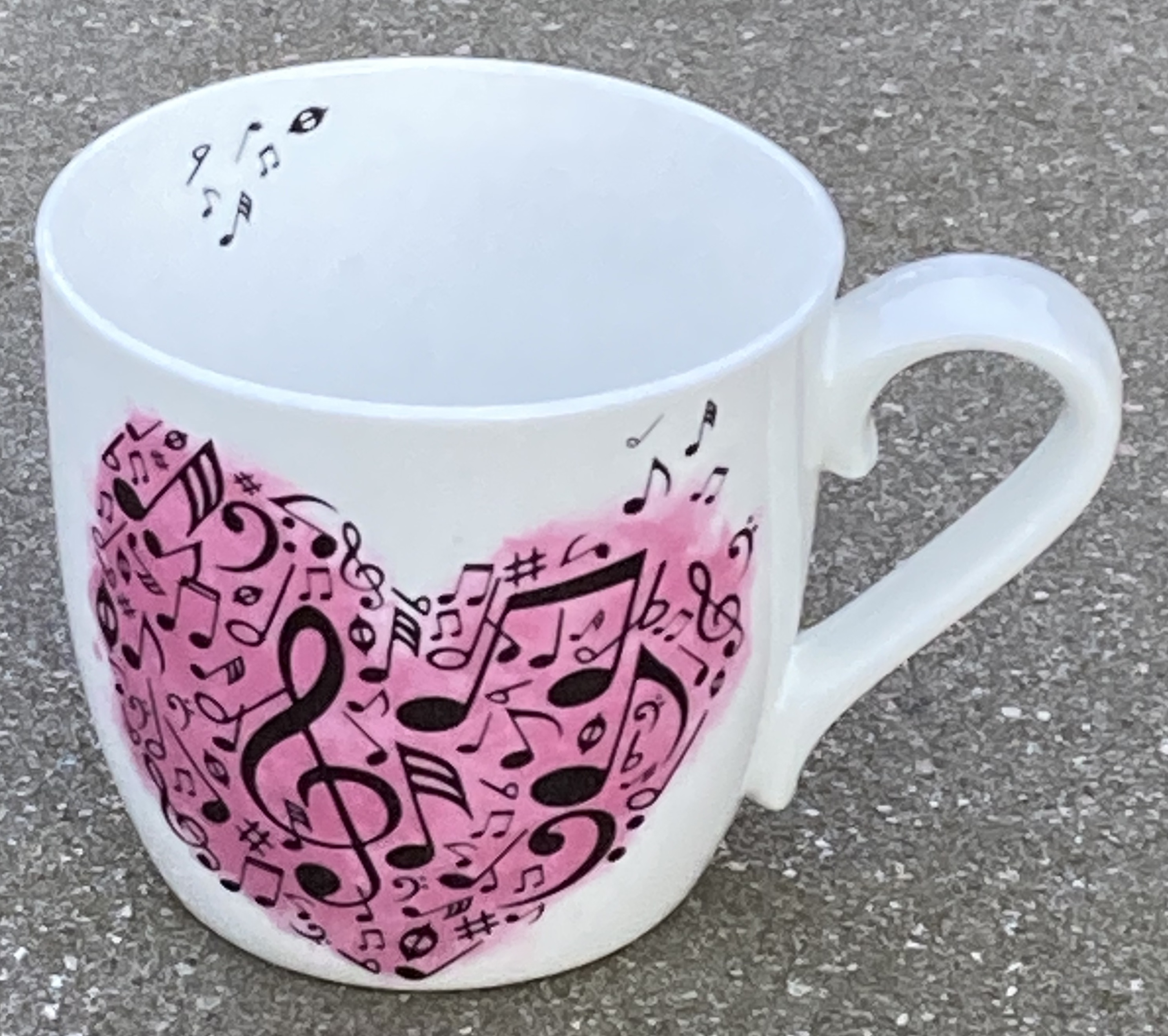 Mugg Rosa Hjärta Noter