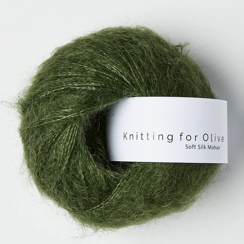Soft Silk Mohair Bottle Green  25g Knitting for Olive