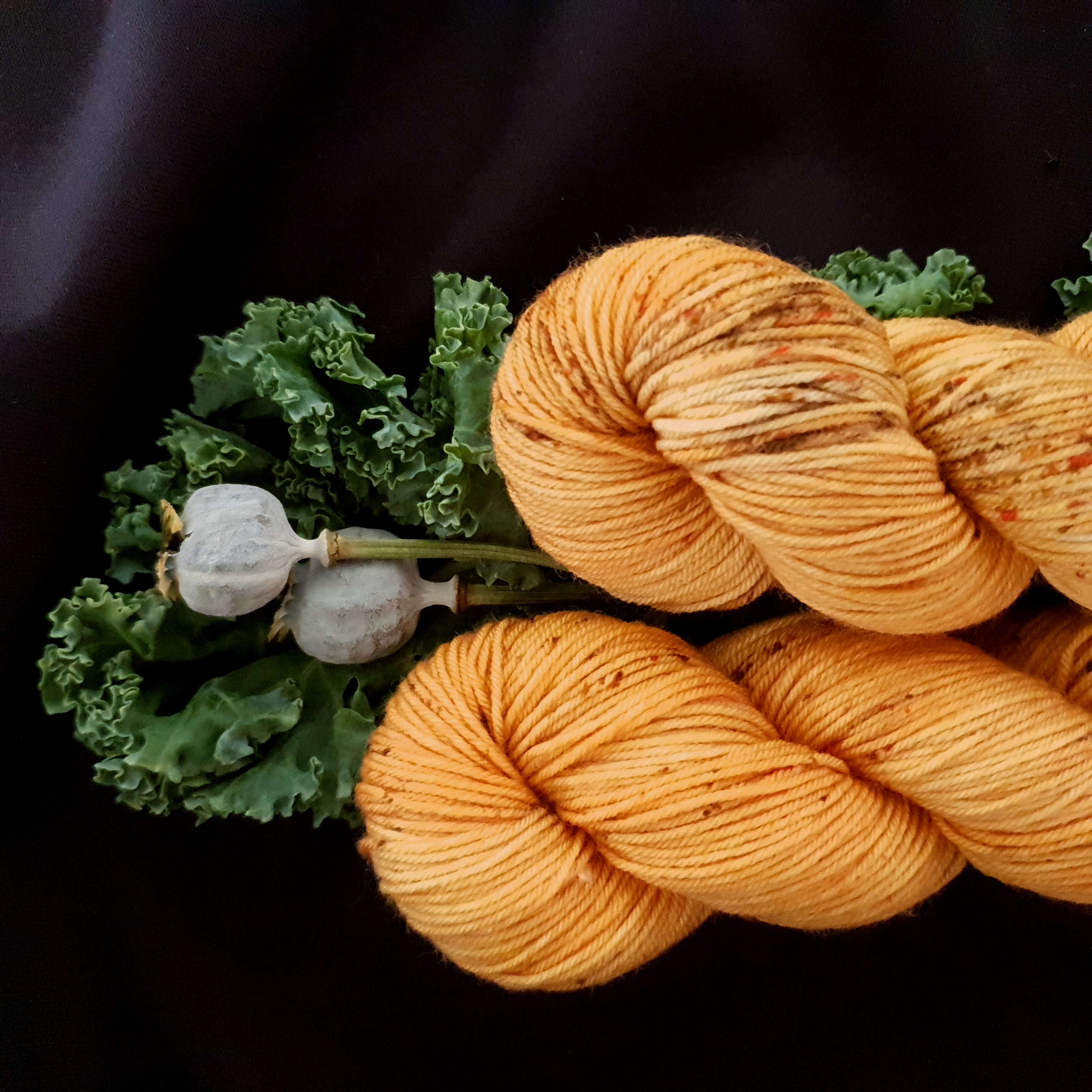 Handfärgat Sockgarn 50g  Freckled Pumpkin