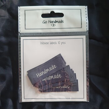 "Handmade" tygetikett 50 x11,5mm Go Handmade