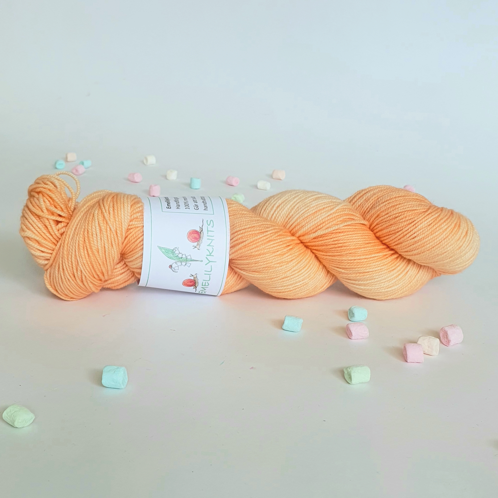 Handfärgat Merino Sport 100g  Cantaloupe