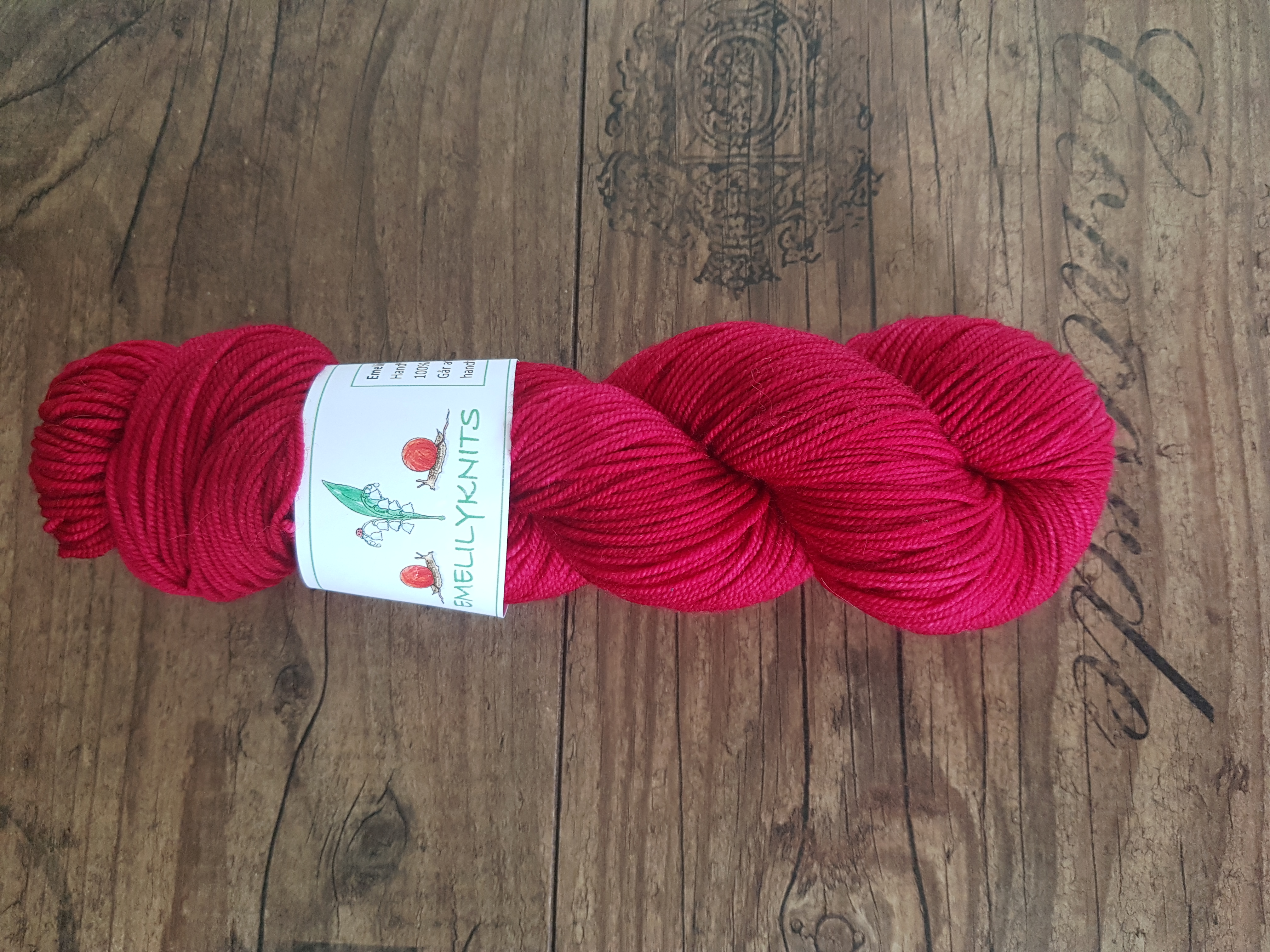 Handfärgat Merino Sport 100g Pomegranate  - 2