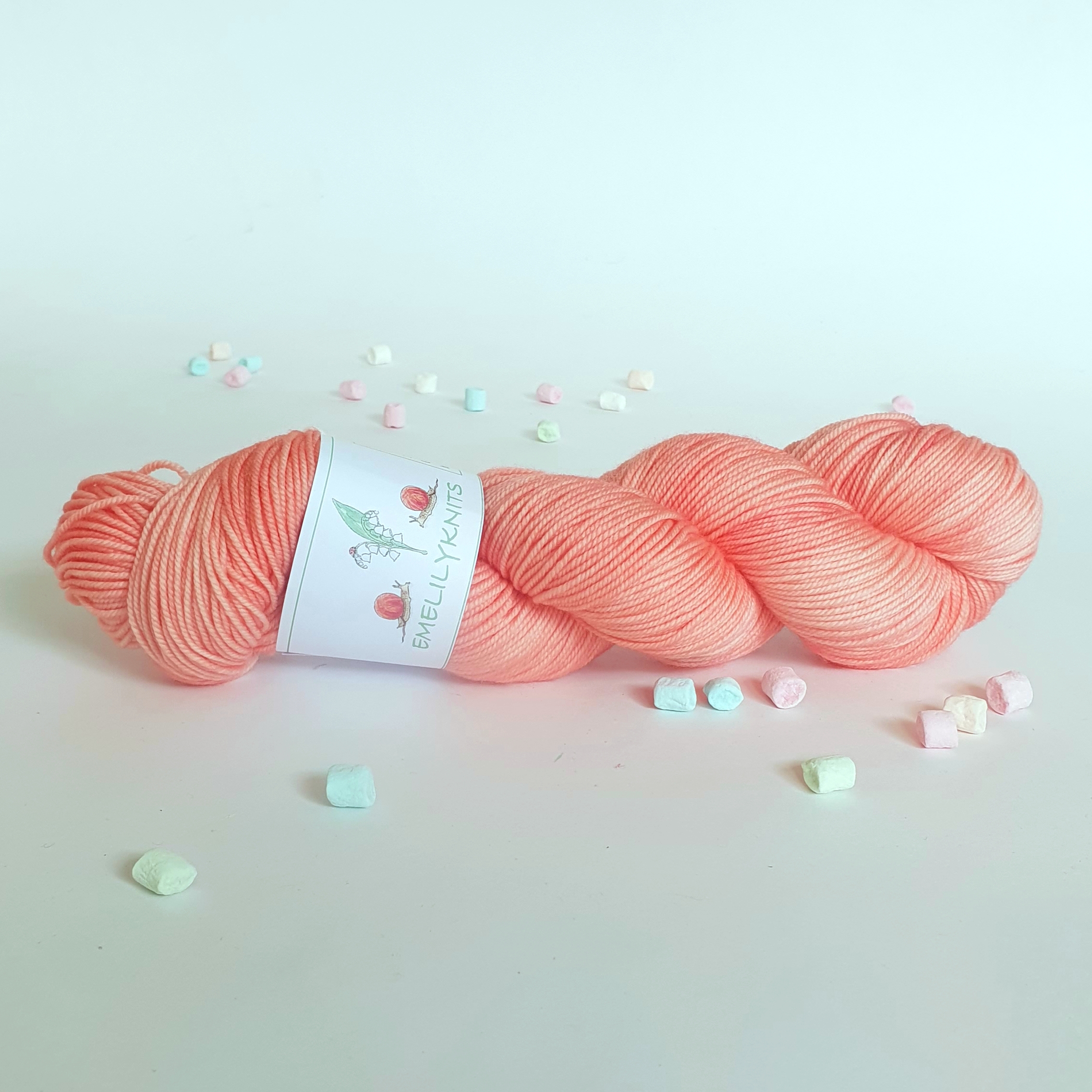 Handfärgat Merino Sport 100g  Korall