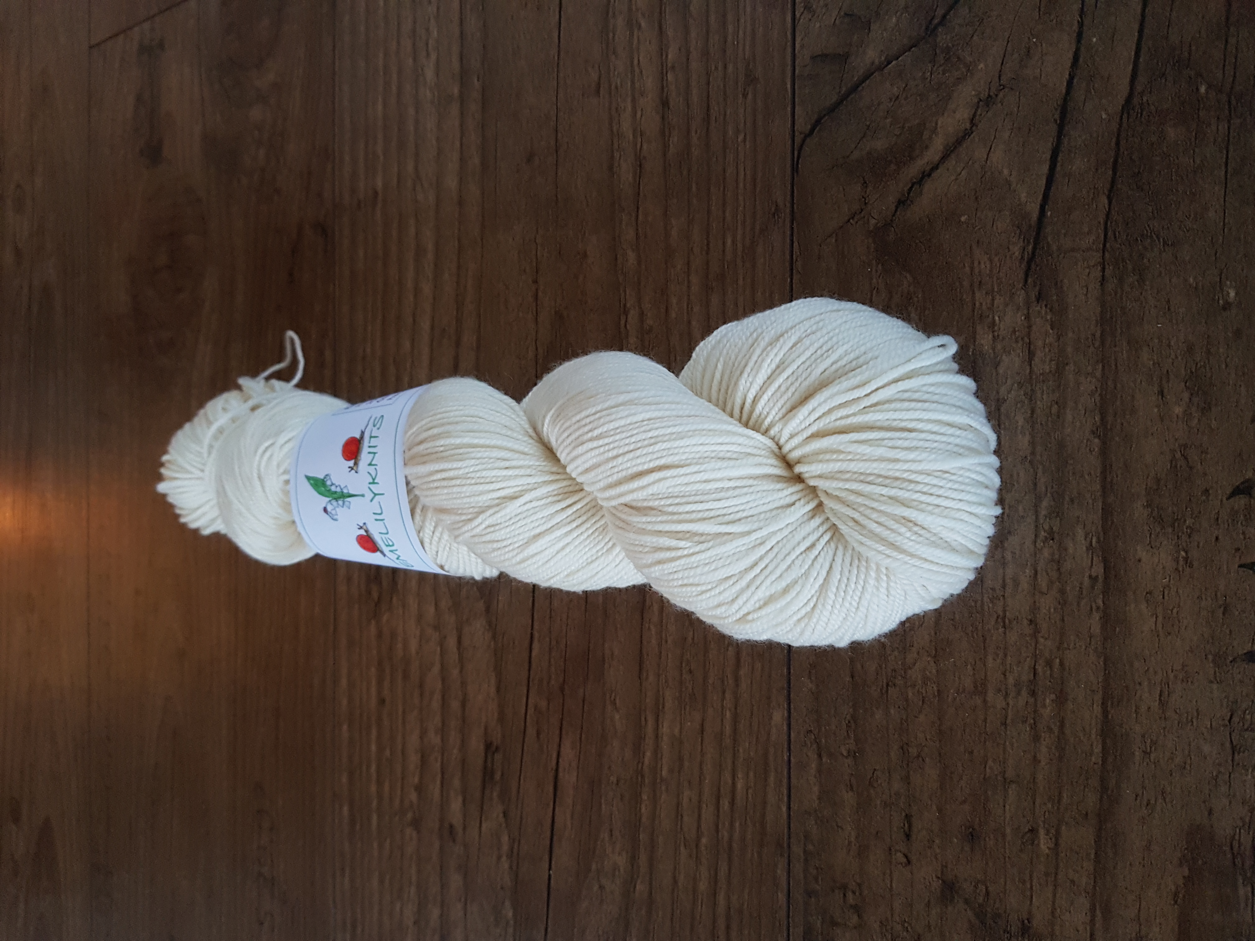 Handfärgat Merino Sport 100g Plain White  - 2