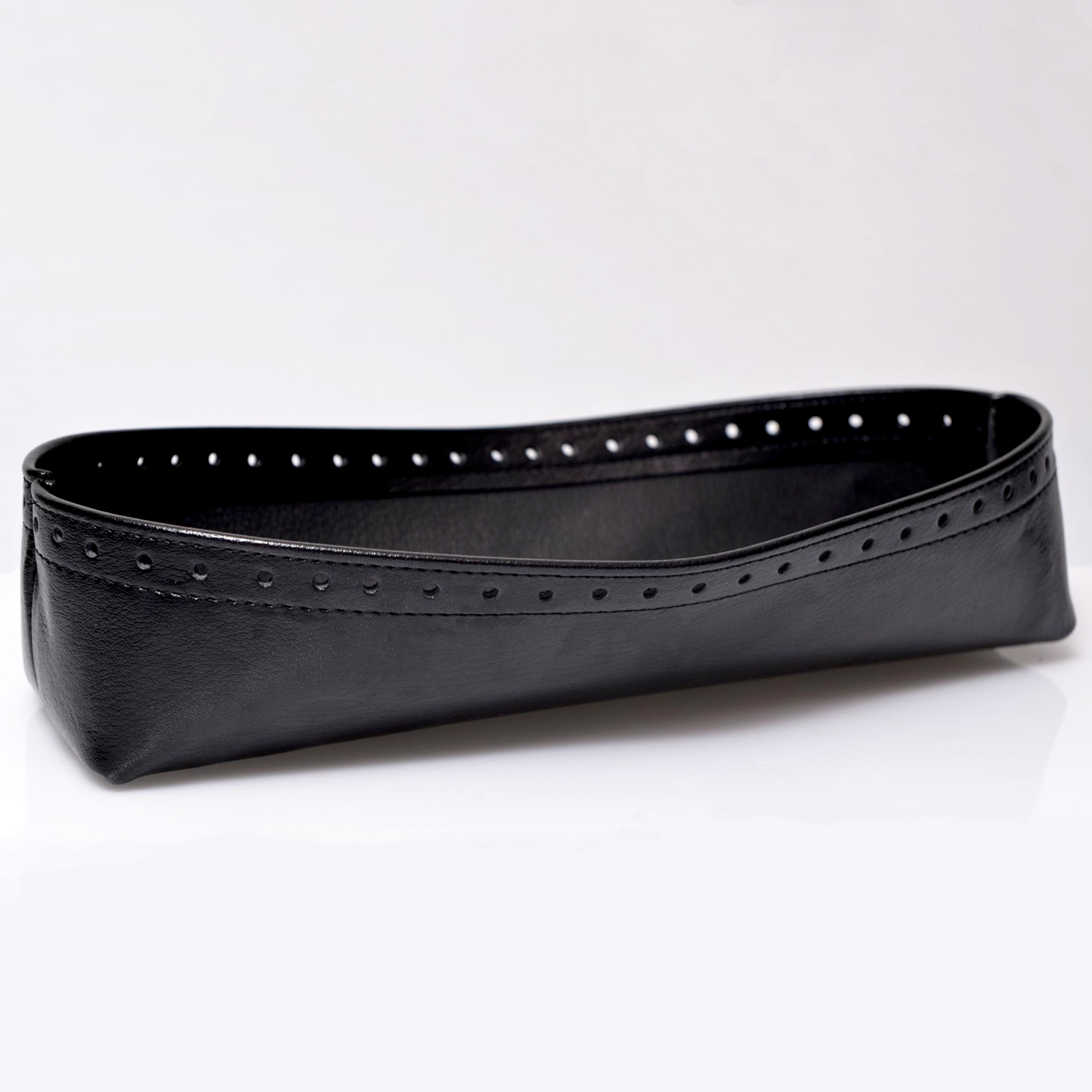 Väskbotten i konstskinn med kanter 33x8 cm, svart