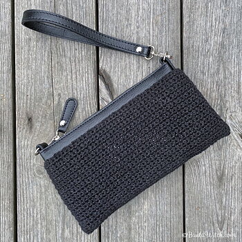Ovandel med vristrem till clutch & Smartphonefodral, svart