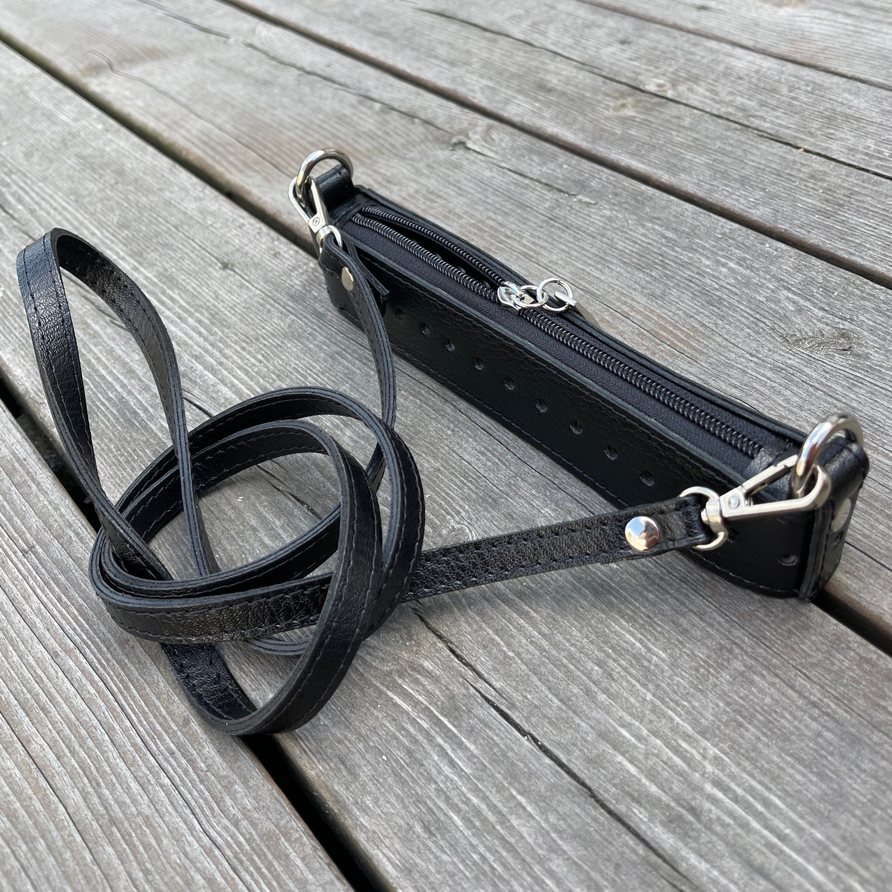 Ovandel till handväska, 20 cm med 120 cm axelrem, svart - 3