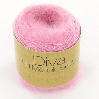 Diva Kid Mohair & Mullbärssilke, varm rosa