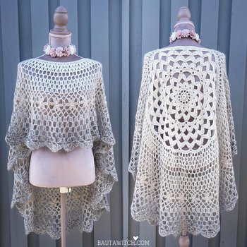 Garnpaket till romantisk asymmetrisk poncho