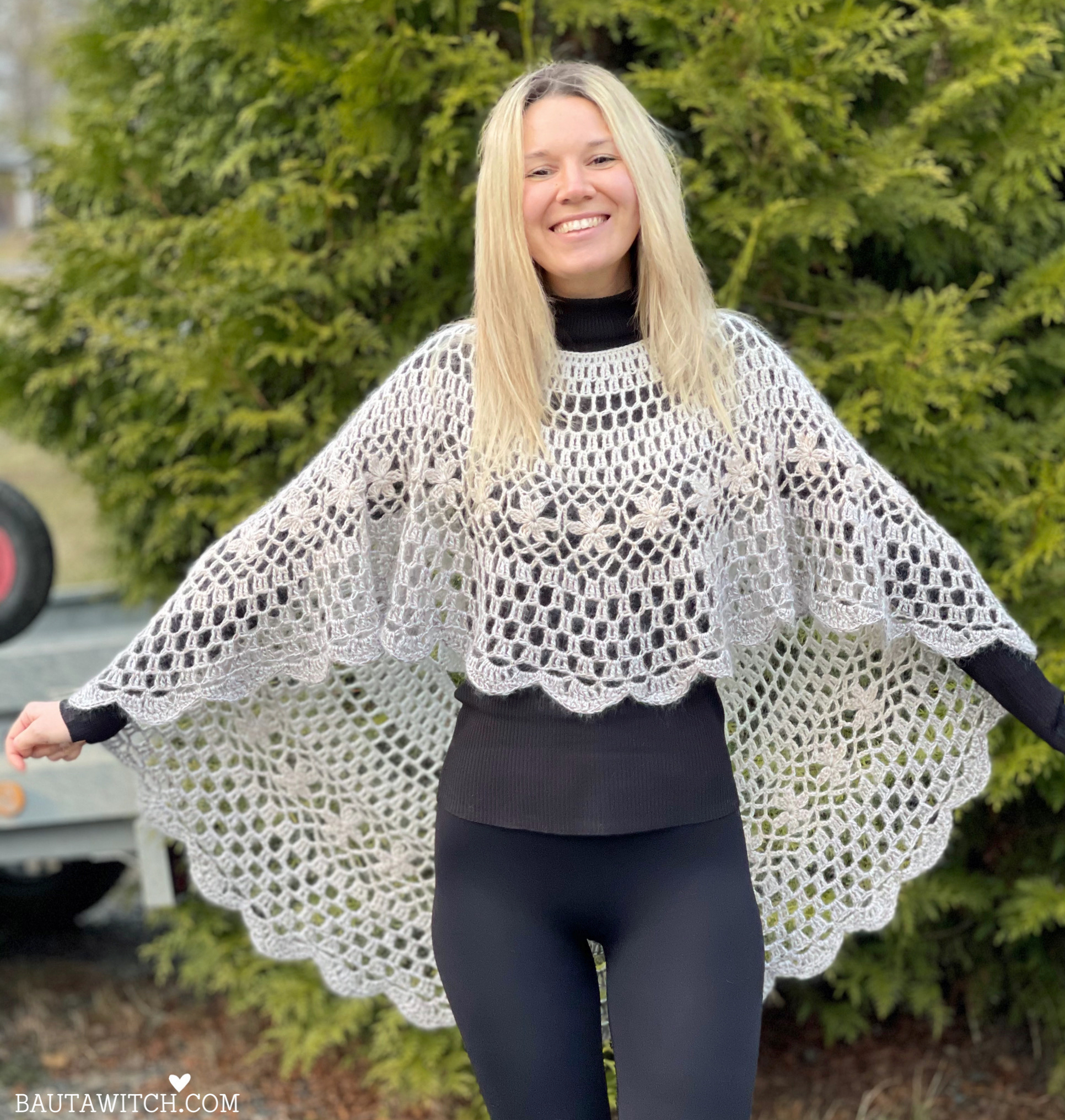 Garnpaket till romantisk asymmetrisk poncho - 5
