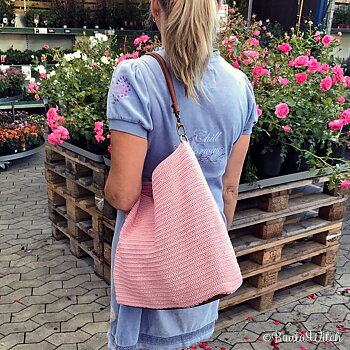 Materialkit till rosa väska med tillbehör i konjak
