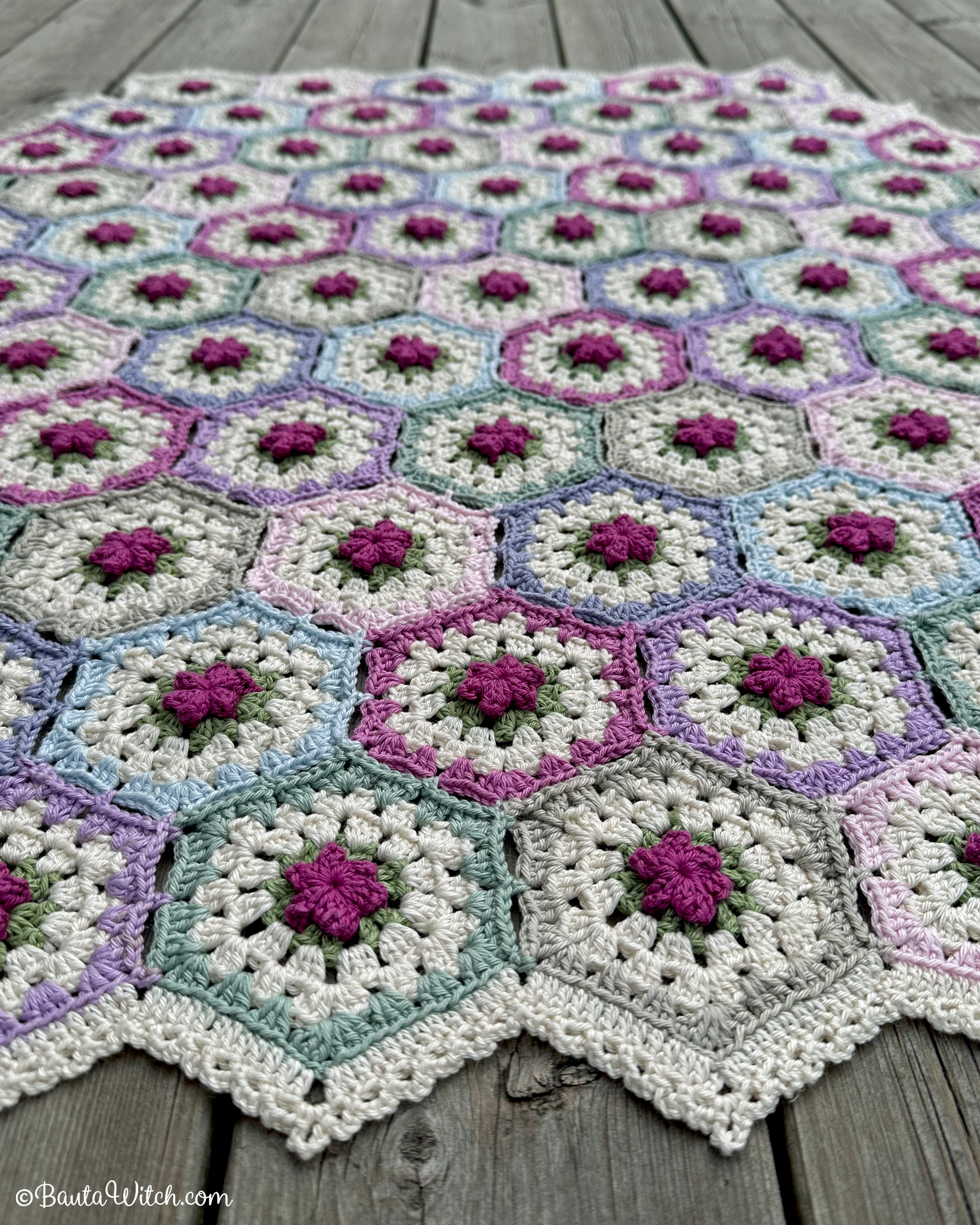 Hexagonpläden Vårsippor, 140 cm (36 nystan) - 4