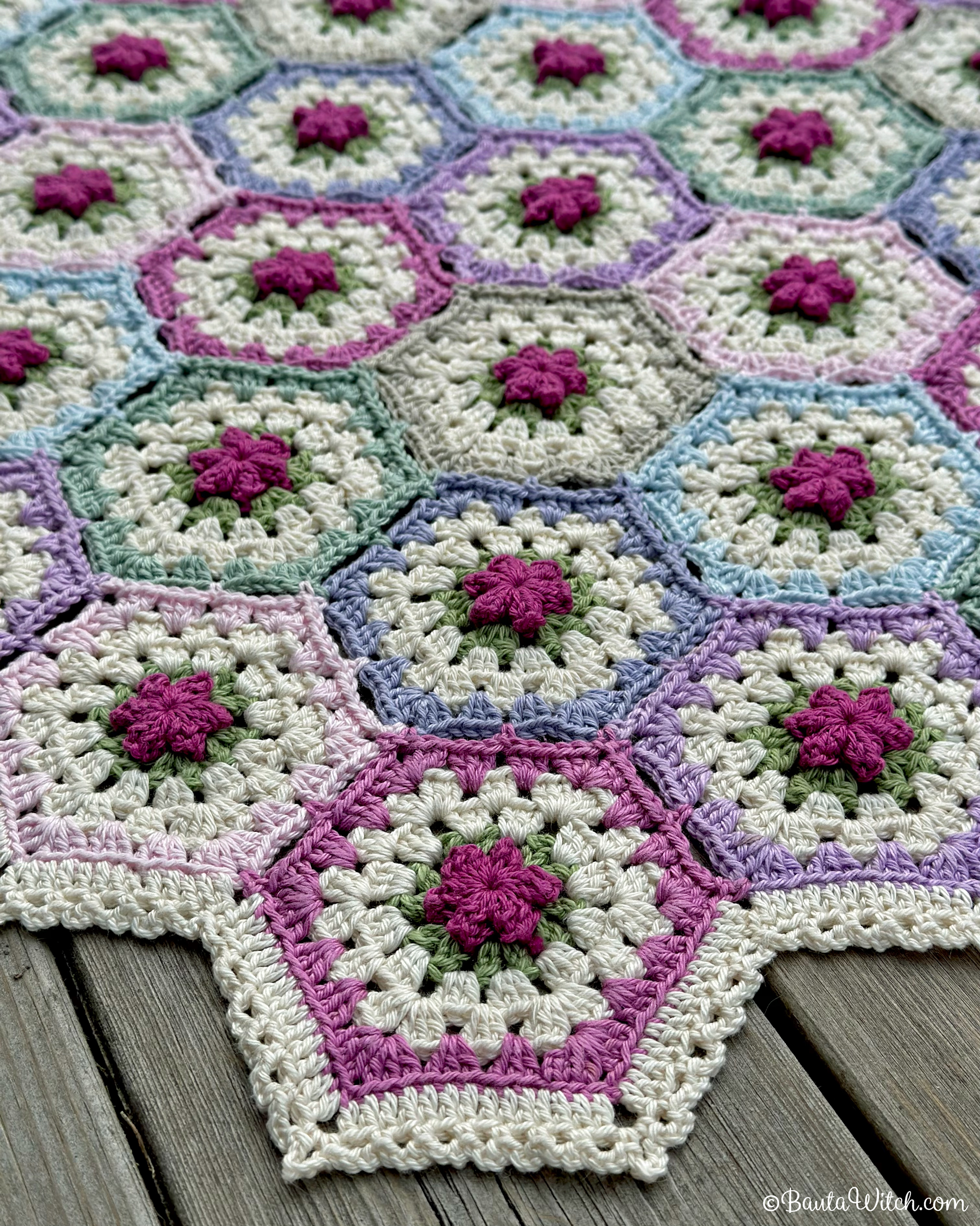 Hexagonpläden Vårsippor, 140 cm (36 nystan) - 6