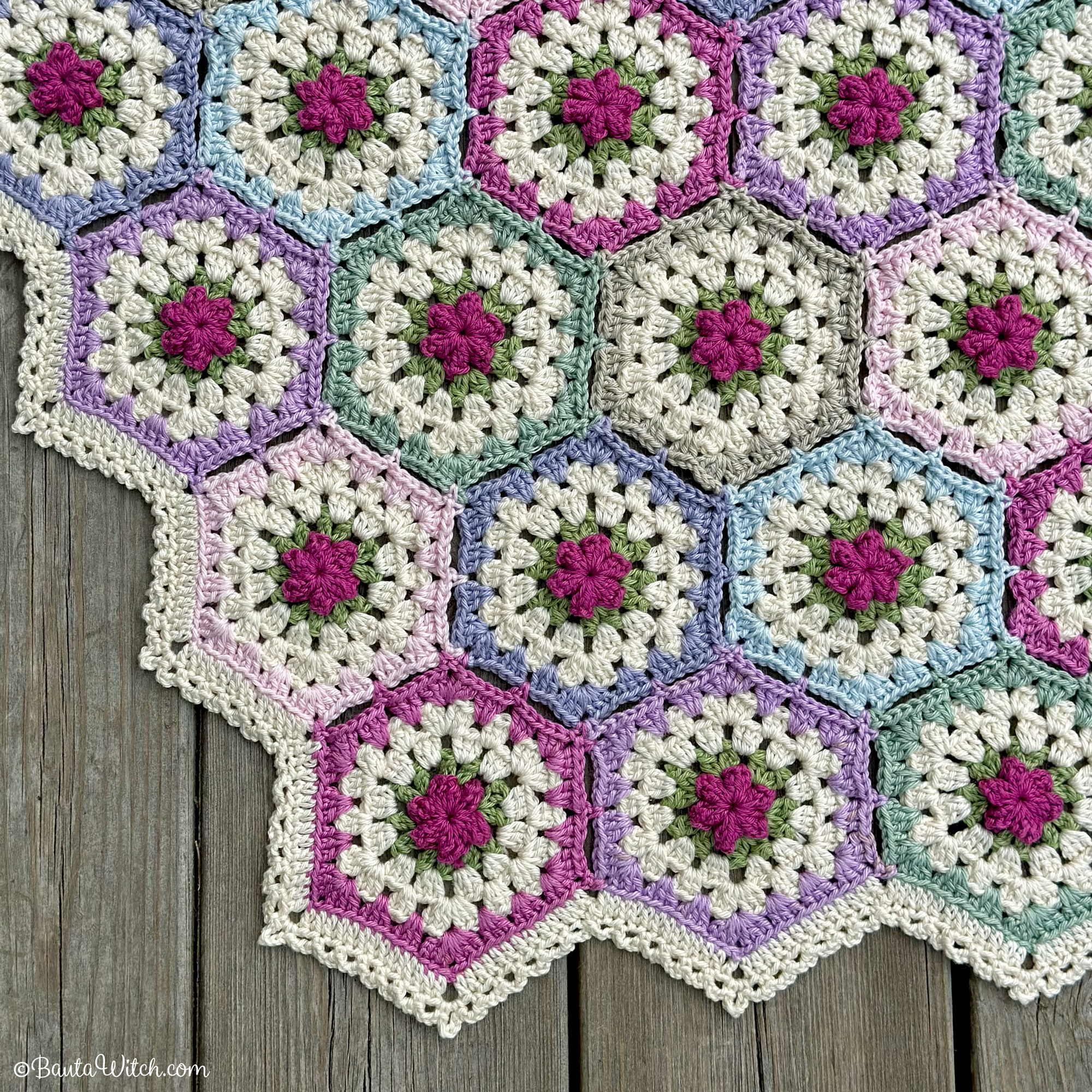 Hexagonpläden Vårsippor, 140 cm (36 nystan) - 2