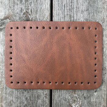 Väskbotten i konstskinn 20x14 cm, konjak