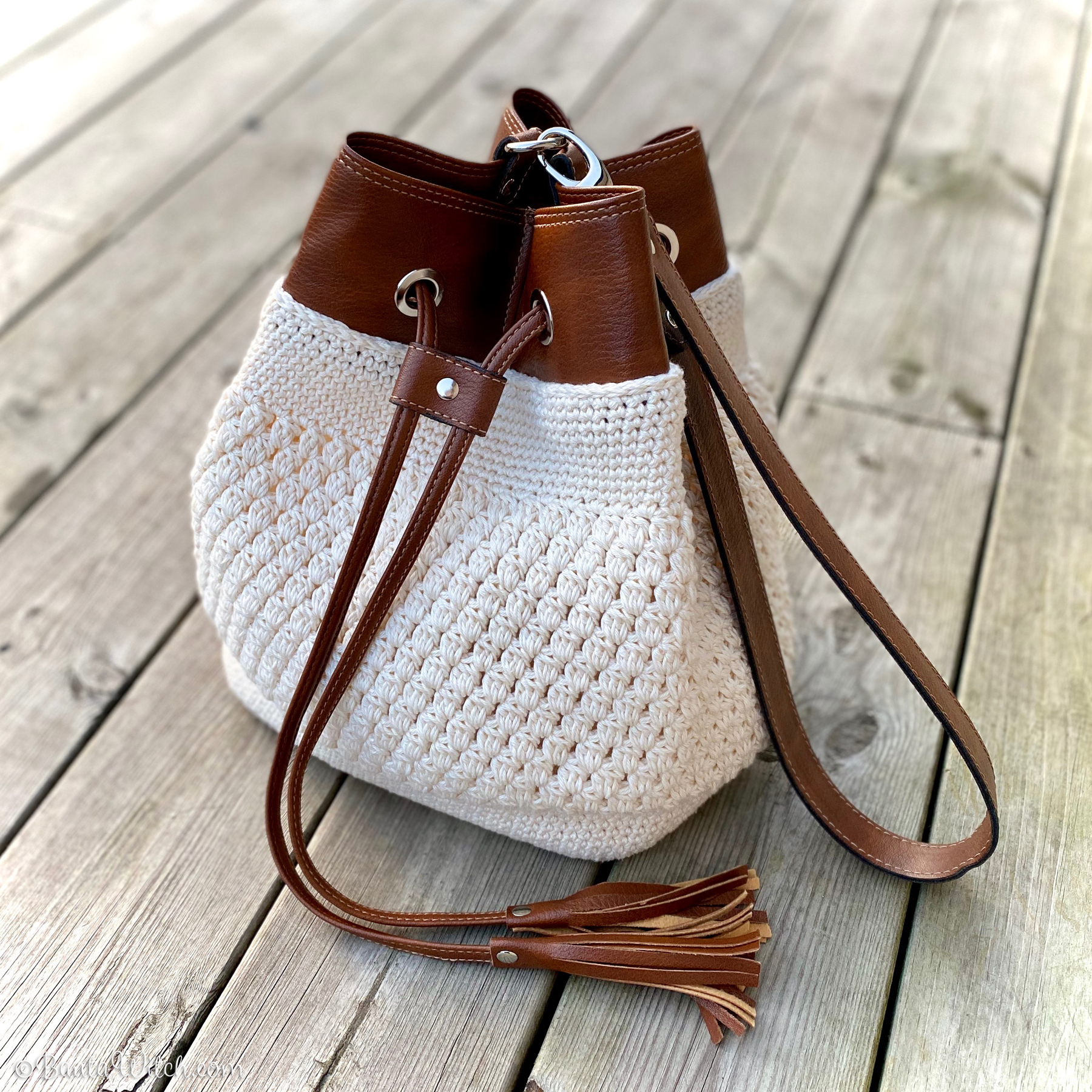 Materialkit till bohoväska, konjak