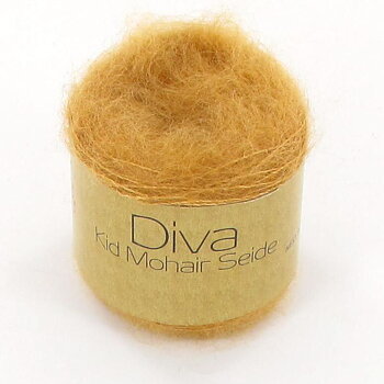 Diva Kid Mohair & Mullbärssilke, senap