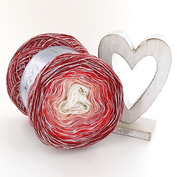 LoLa YarnCake Glitter, Red Wedding (750 m)