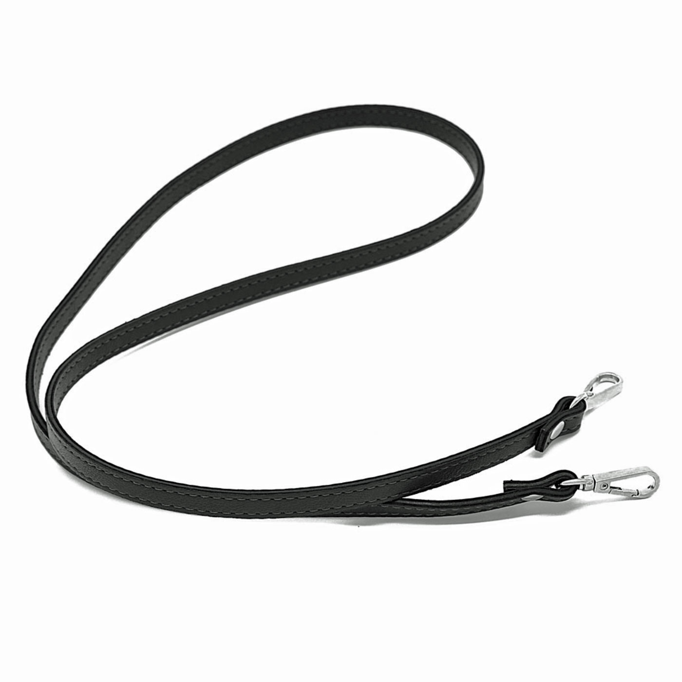 Lång smal axelrem  (120 cm), svart med silver