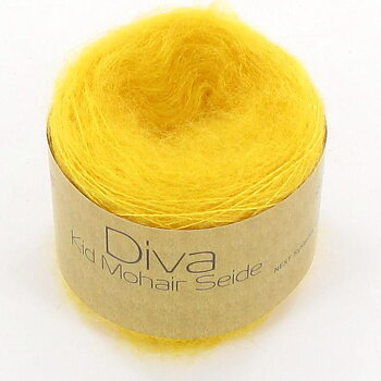 Diva Kid Mohair & Mullbärssilke, gul