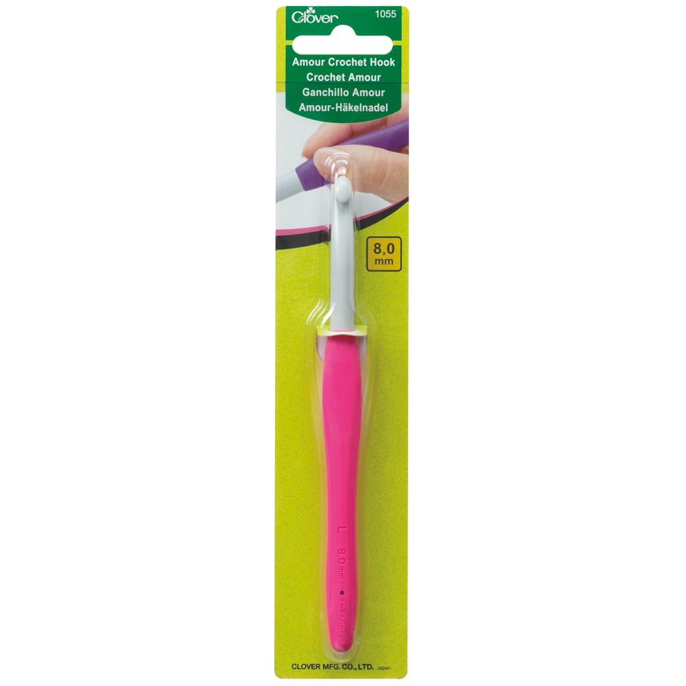 Clover Amour ergonomisk virknål 8,0 mm