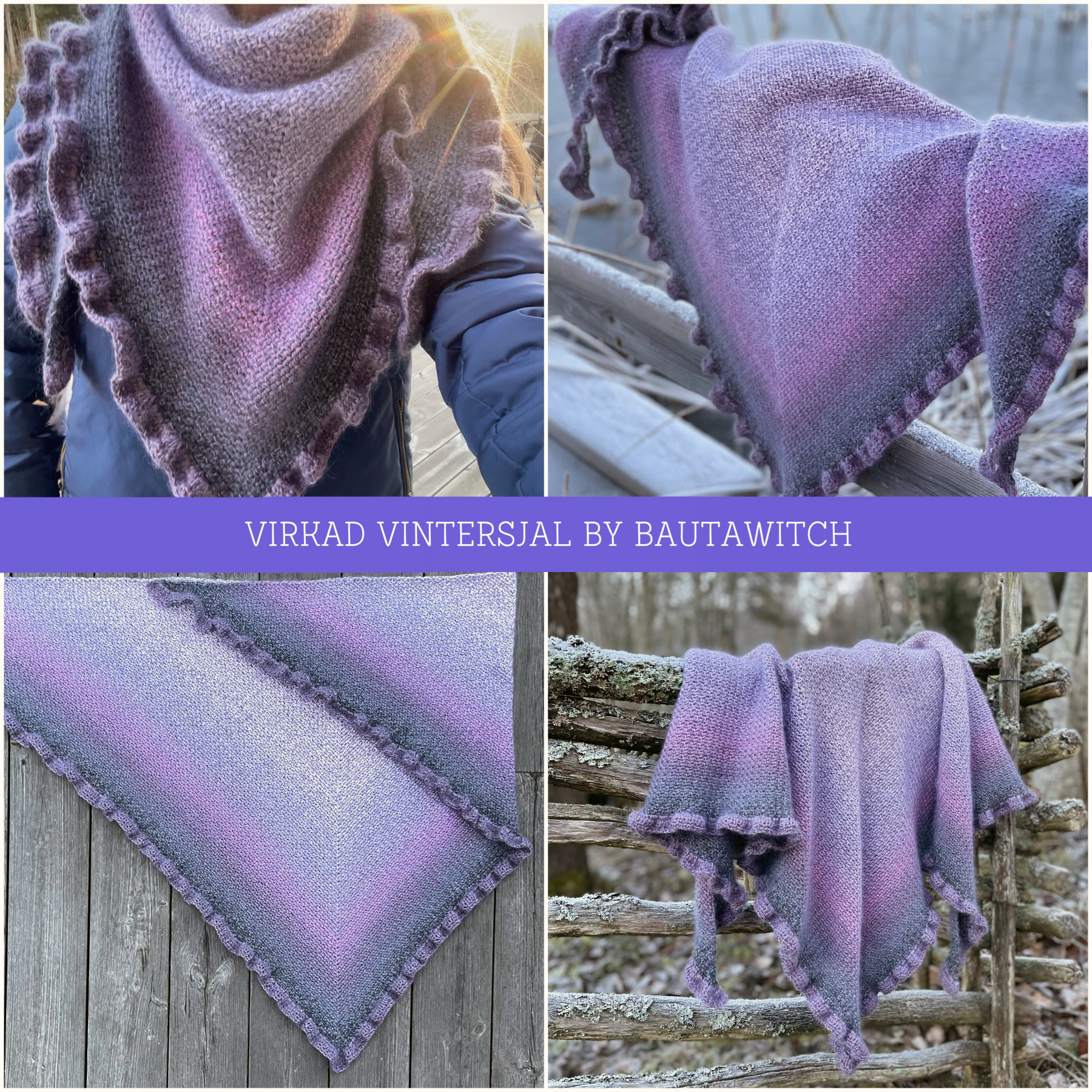 Garnpaket till romantisk vintersjal - 2