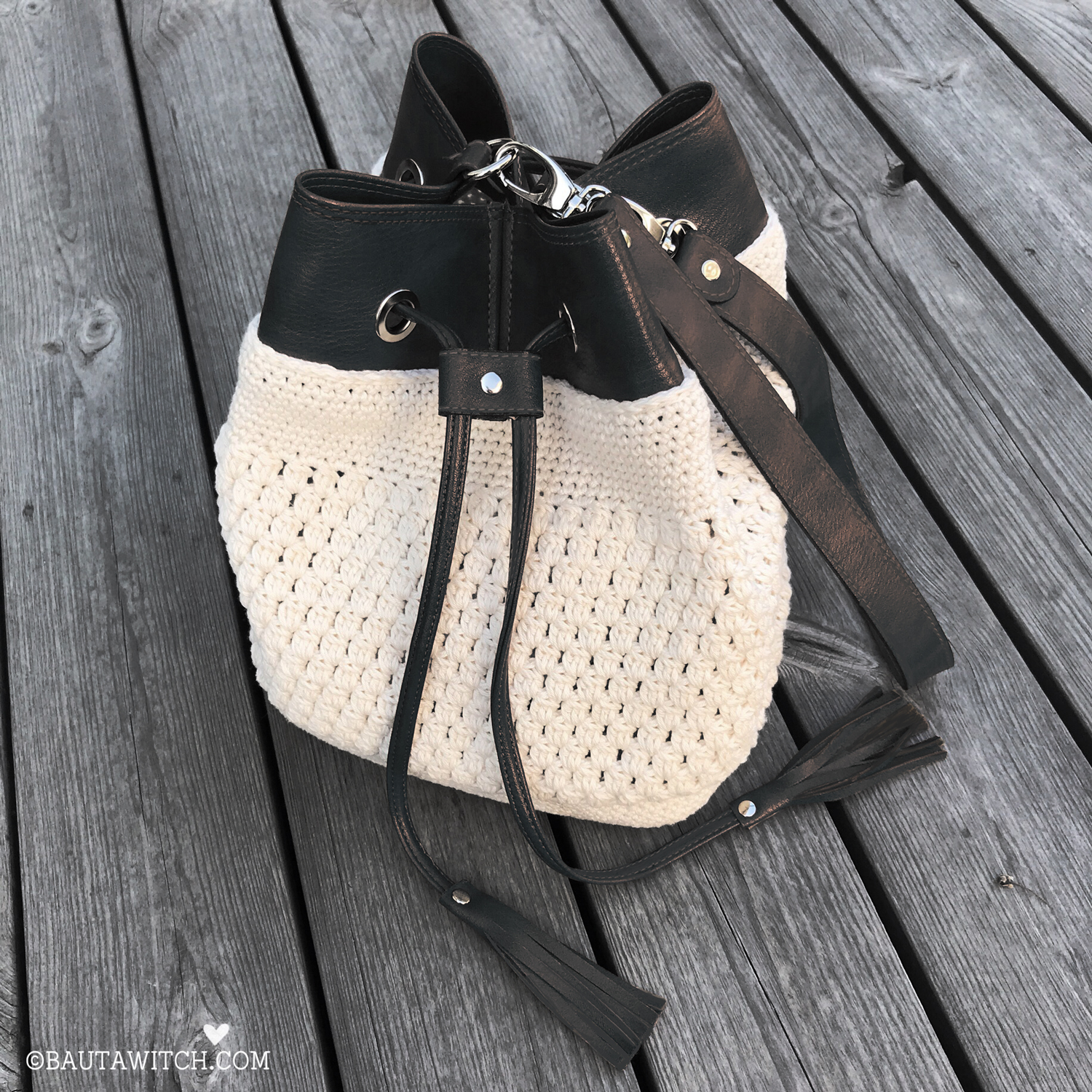 Materialkit till bohoväska, svart