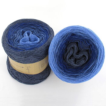 Colourful Yarn Cake 50/50, love my jeans (750 m)