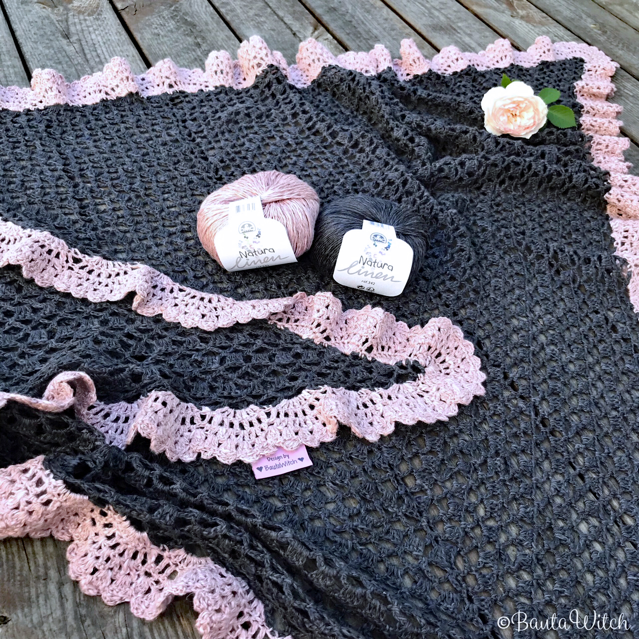 Garnpaket till volangsjalen "Romantic Holiday" i linnegarn - 5