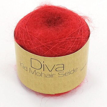 Diva Kid Mohair & Mullbärssilke, röd