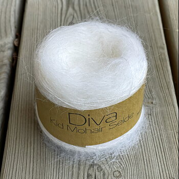 Diva Kid Mohair & Mullbärssilke, vit
