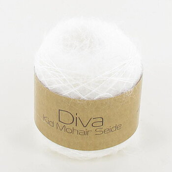 Diva Kid Mohair & Mullbärssilke, vit