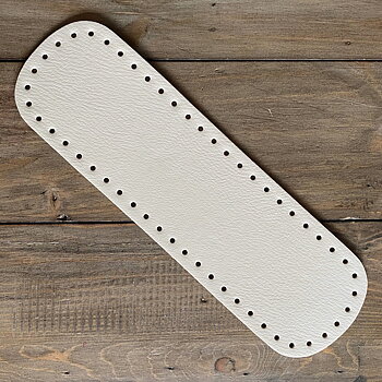 Oval väskbotten i konstskinn 31x10 cm, creme