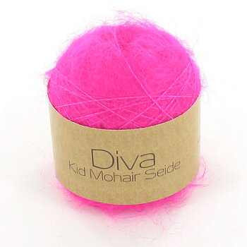 Diva Kid Mohair & Mullbärssilke, neonrosa