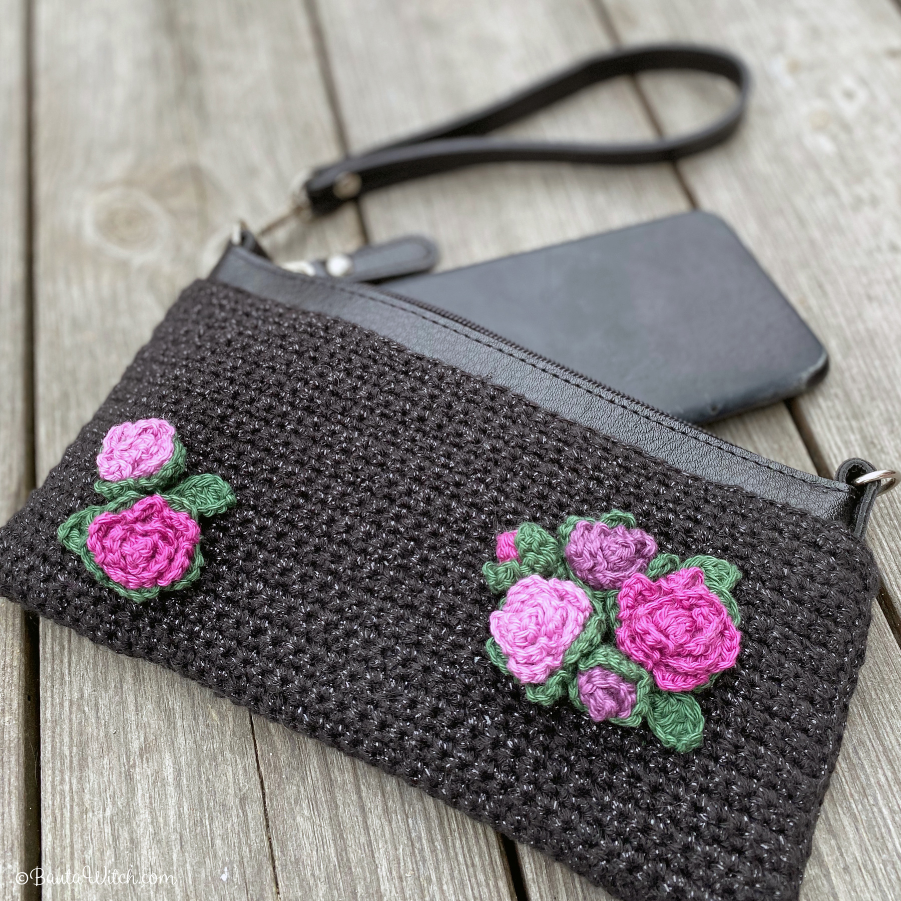 Materialkit till smartphonefodral/clutch, med rosor - 3
