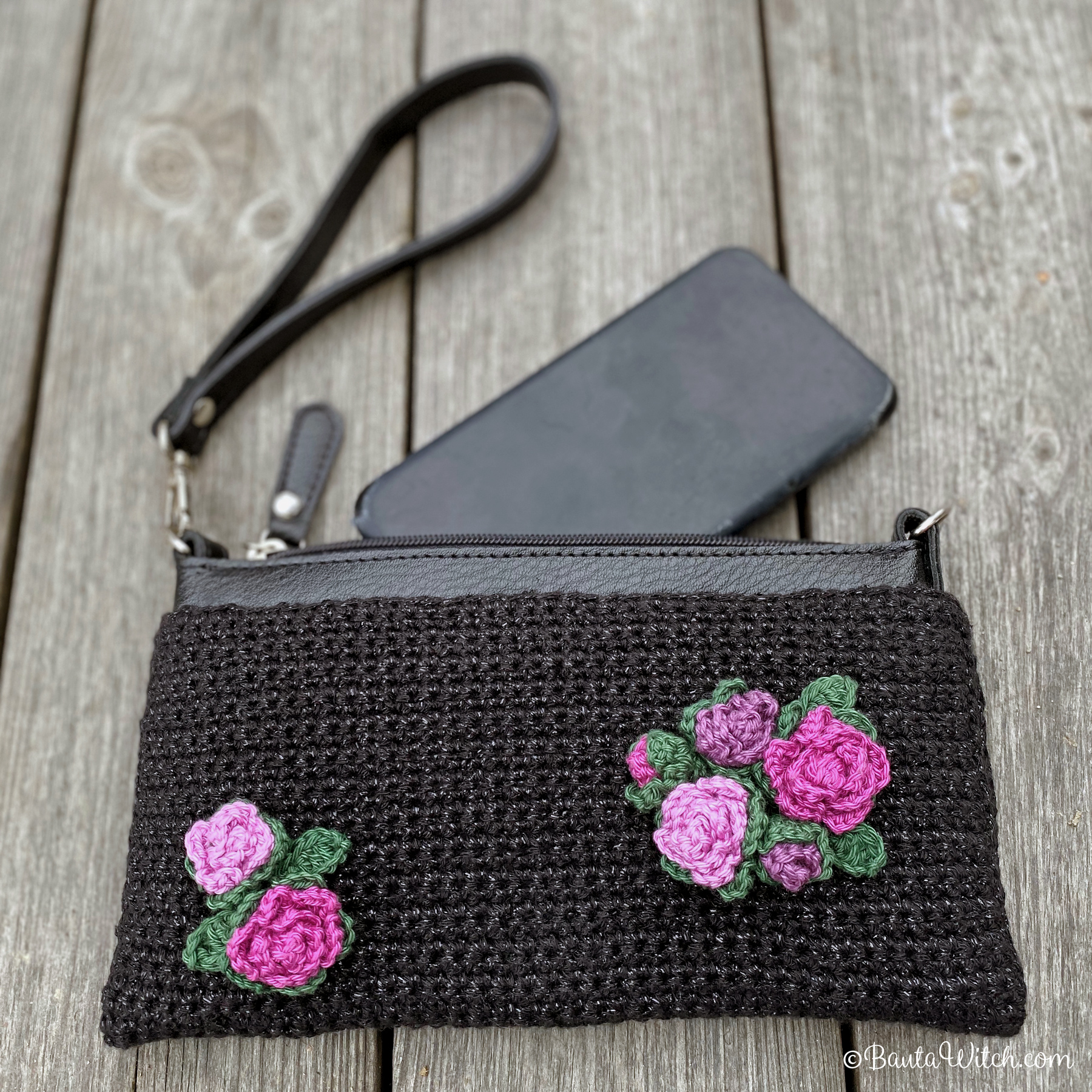 Materialkit till smartphonefodral/clutch, med rosor - 2