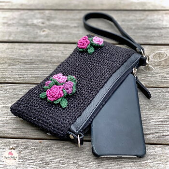 Materialkit till smartphonefodral/clutch, med rosor