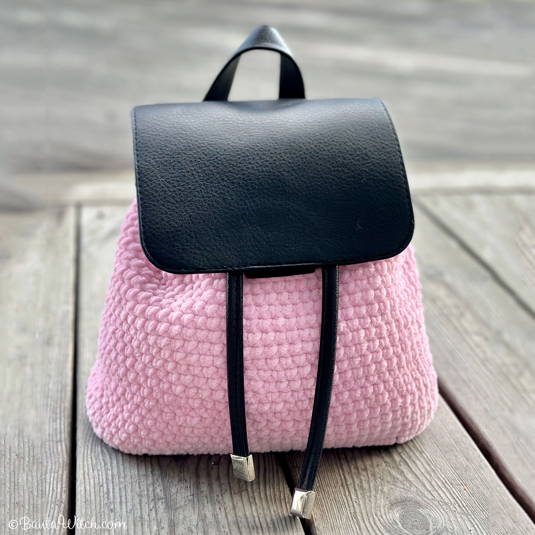Lock med handtag & magnetlås till ryggsäck, creme - 2